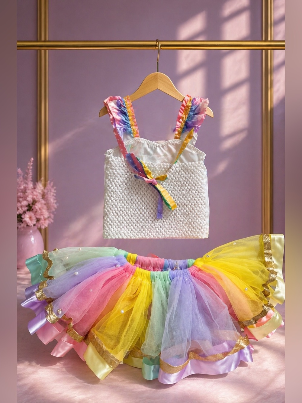 Unicorn Rainbow Tutu Dress Girls Size 7 - Picture 6 of 17